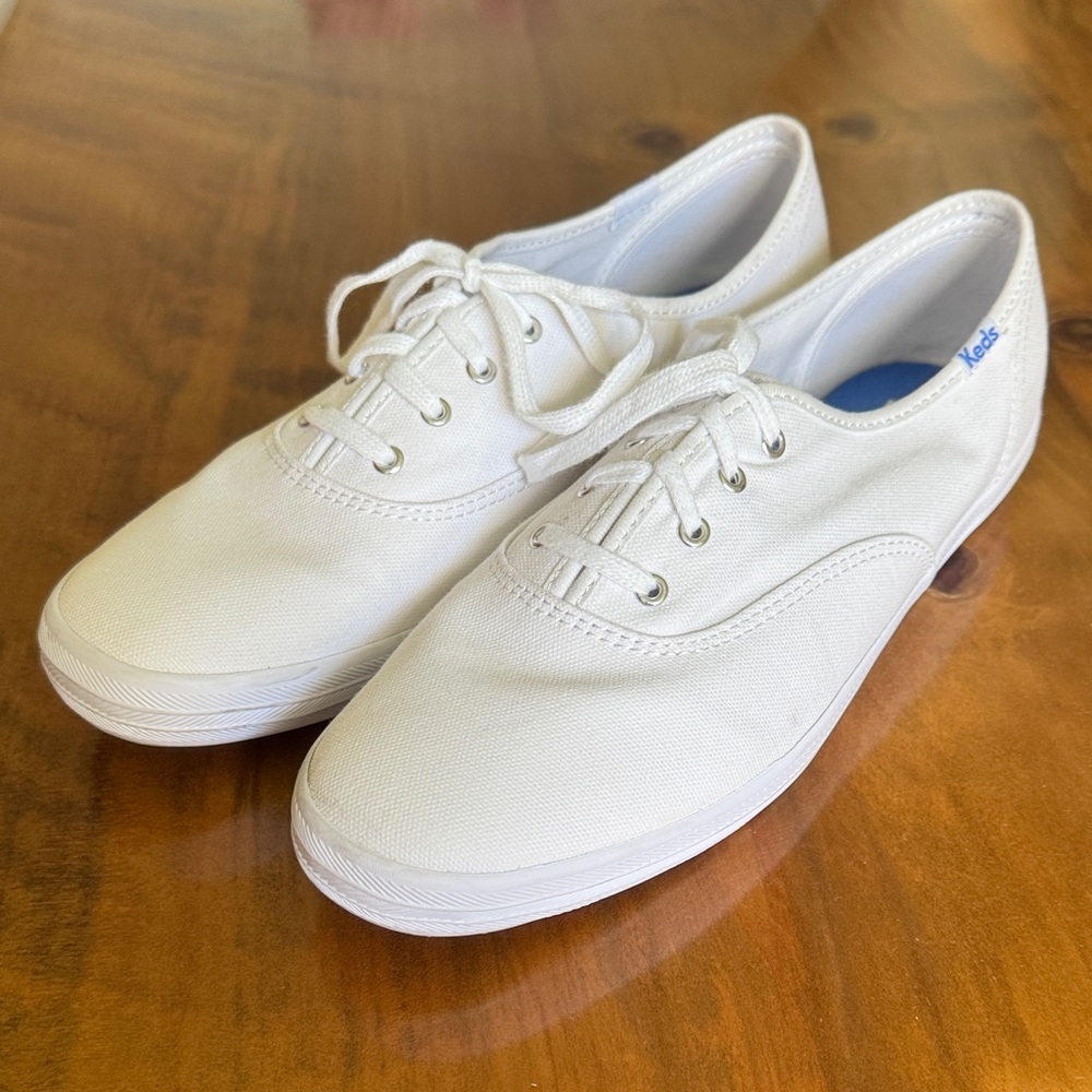 Keds White Lace-Up Canvas Shoes